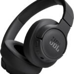 JBL Tune 720BT Wireless Over-Ear Headphones, Pure Bass Sound, Bluetooth 5.3, 76H Battery, Hands-Free Call, Multi-Point Connection, Foldable, Detachable Audio Cable - Black, JBLT720BTBLK
